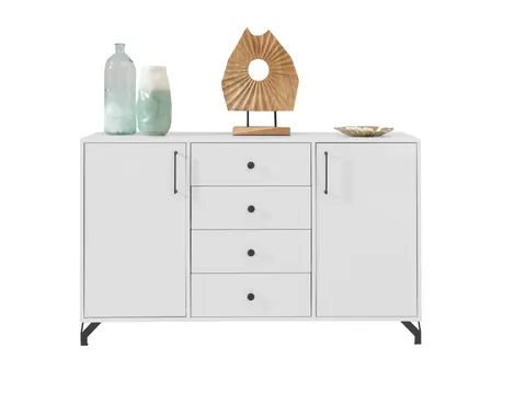 Komoda BERGEN 6 Szerokość 140 cm Biała Szuflady
