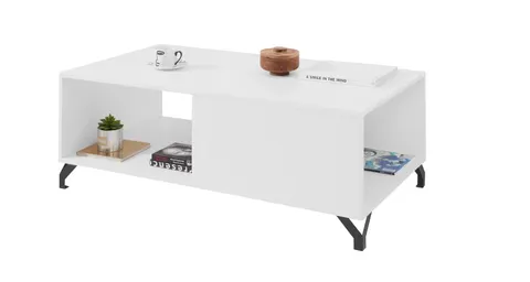 Stolik kawowy BERGEN 10 Szerokość 120 x 65 cm Biały
