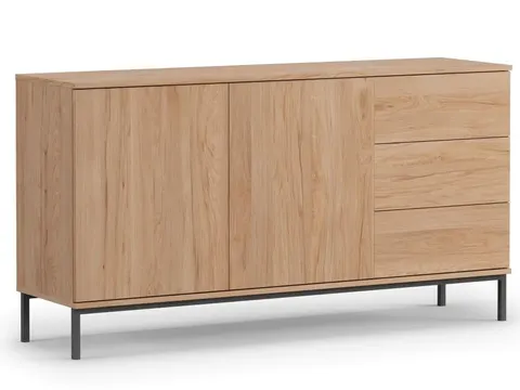 Komoda QUERTY QT-01 Dąb Naturalny LOFT 150 Nowoczesna Do Salonu Pokoju