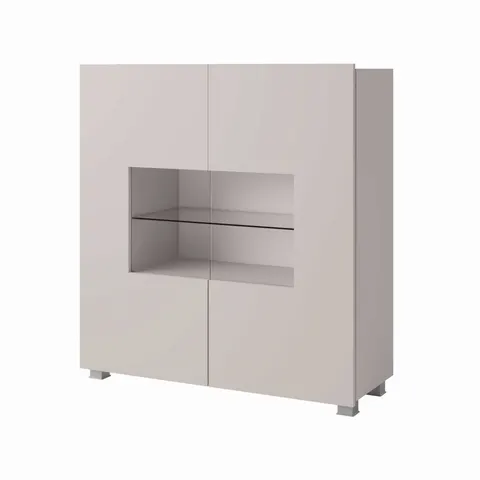 Witryna Komoda 100 cm Kaszmir Cashmere Do Salonu Niska LED PRESTIŻ C-02