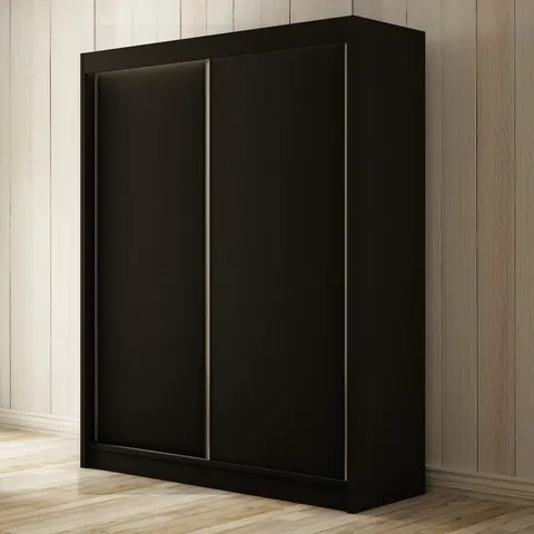 Szafa Przesuwna BERGO Szerokość 120 cm Czarna Dwudrzwiowa