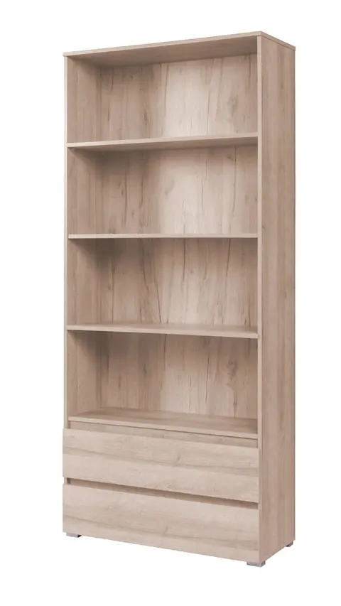 Regał COSMO C03 Szerokość 92 cm Dąb Sonoma Do Salonu 2-Szuflady Młodzieżowy
