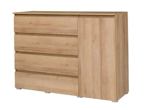 Komoda COSMO C05 Szerokość 138 cm Dąb Riviera 4-Szuflady Do Salonu Sypialni Młodzieżowa