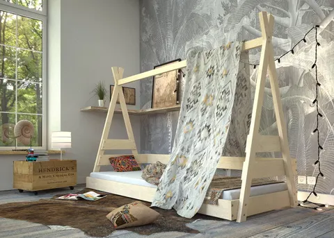Łóżko drewniane TIPI Domek Dla Dzieci Naturalna Sosna