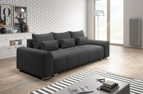 Sofa ASTON z Funkcją Spania Trzyosobowa Grafitowa
