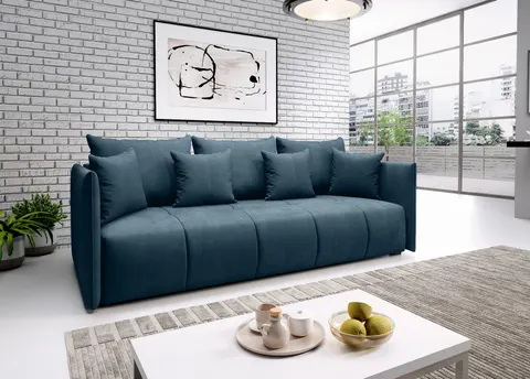 Sofa COLOMBO z Funkcją Spania Trzyosobowa Niebieska