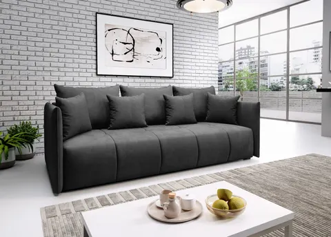 Sofa COLOMBO z Funkcją Spania Trzyosobowa Grafitowa