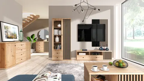 Zestaw Mebli do Salonu Kali Lamele Dąb Artisan