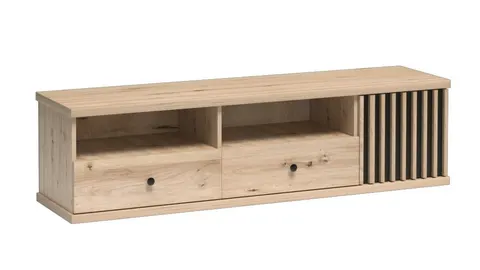 Szafka RTV KALI K-6 Szerokość 160 Lamele Dąb Artisan Szuflady Półki