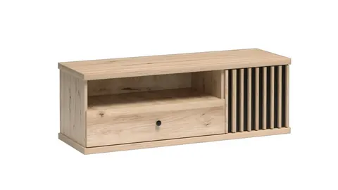 Szafka RTV KALI K-7 Szerokość 124 Lamele Dąb Artisan Szuflady Półki