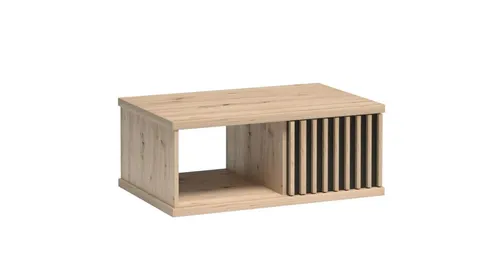 Stolik Kawowy KALI K-8 Szerokość 90 Lamele Dąb Artisan Szuflada Półka