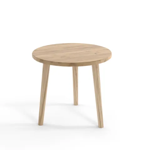 Stolik Kawowy BALI Okrągły Do Salonu BOHO Szerokość 67 cm Dąb Craft Złoty Kraft