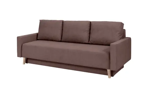 Sofa OVIEDO Do Salonu Pokoju Funkcja Spania Brązowa