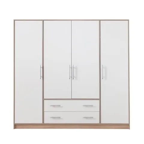 Szafa Smart Szerokość 200 cm biały lux / dąb sonoma Meblar SR1