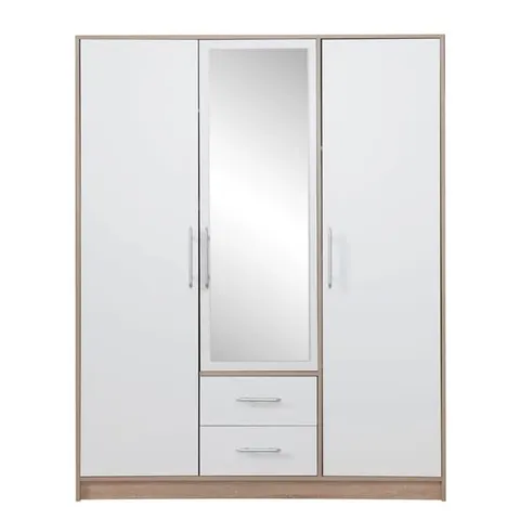 Szafa Smart z lustrem Szerokość 150 cm biały lux / dąb sonoma Meblar SRL2