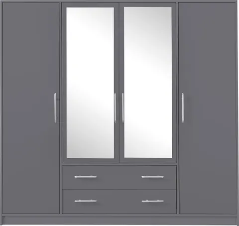 Szafa Smart z lustrem Szerokość 200 cm antracyt Meblar SRL1