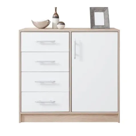 Komoda mała Smart Szerokość 90 cm biała sonoma Meblar SRK2