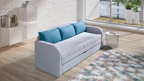 Sofa TENUS II Do Salonu Pokoju Funkcja Spania Niebieska