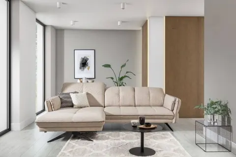 Nowoczesny Beżowy Narożnik 287 cm do Salonu MARBELLA