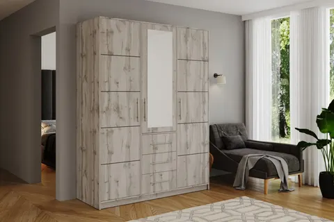 Szafa otwierana BALI D3 szerokość 147 cm z szufladami dąb wellington