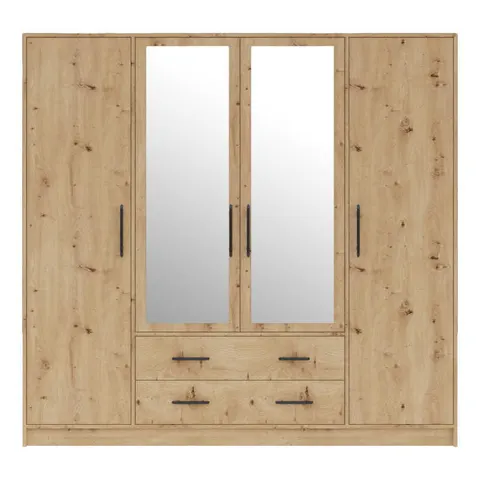 Szafa Smart z lustrem Szerokość 200 cm Dąb Artisan Meblar SRL1
