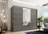 Szafa przesuwna MARSYLIA 250 LED lustr trzy szuflady grafitowa