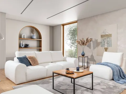 Trzyosobowa Beżowa Sofa 287 cm do Salonu DIONIZOS