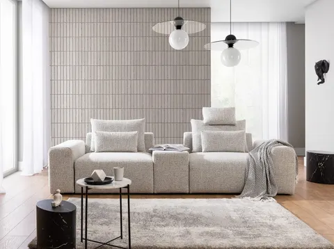 Duża Nowoczesna Szara Sofa 290 cm do Salonu BASTIA