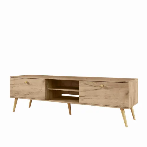 Szafka RTV BALI Szerokość 170 cm Dąb Craft Złoty 2-Szuflady BOHO