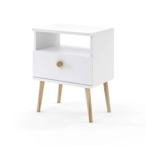 Szafka Nocna BALI Szerokość 44 cm Biały Szuflada BOHO