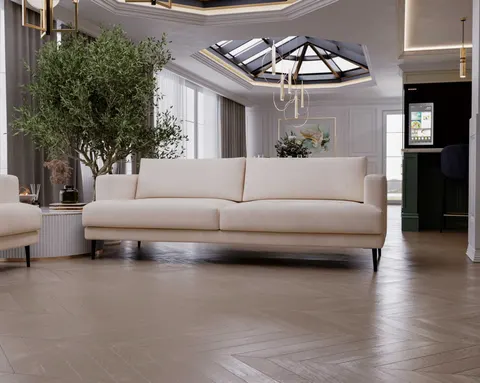 Sofa LUXE 3 Kremowa Do Salonu Nowoczesna Trzyosobowa