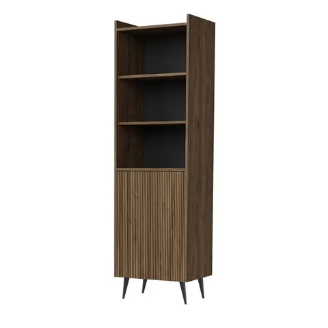 Regał ADEMO 1 Szerokość 52 cm Orzech Ryflowany Front Nowoczesny Do Salonu