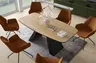 Stół MYRON 160 - 198 Owalny Rozkładany Blat Natural Halifax Oak Nogi Czarne Loft