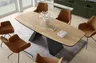 Stół MYRON 180 - 218 Owalny Rozkładany Blat Natural Halifax Oak Nogi Czarne Loft