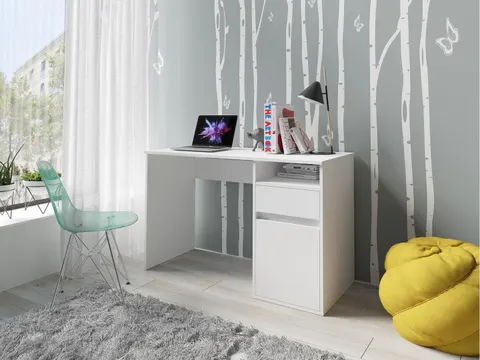 Młodzieżowe Biurko 120 cm Białe do Pokoju BILLA