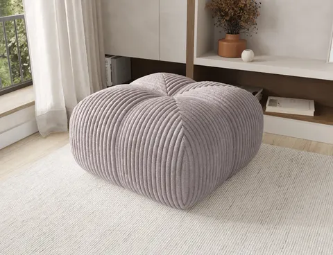 Nowoczesna Szara Pufa Chmurka Do Salonu COVIO Tkanina Modullo 03