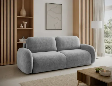 Nowoczesna Rozkładana Sofa Do Salonu AVUELA Tkanina Soreli 04 Szara