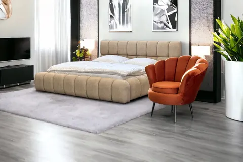 Łóżko BUBBLE 200 x 200 Tapicerowane do Sypialni