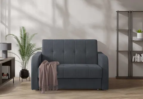 Sofa AMERYKANKA II Rozkładana z Pojemnikiem Dwuosobowa Grafitowa