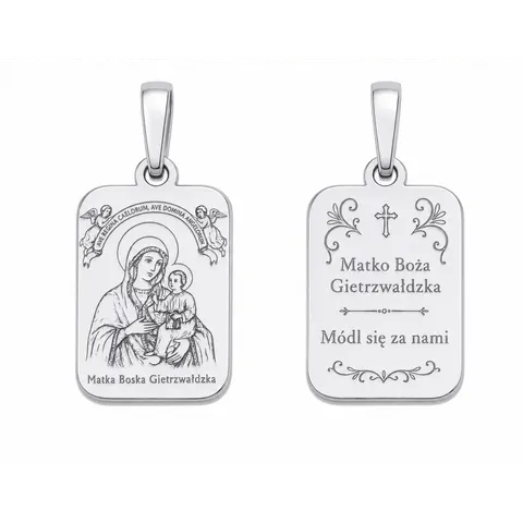 Medalik srebrny Matka Boska Gietrzwałdzka