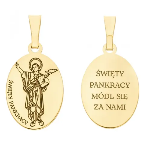 Medalik srebrny pozłacany Święty Pankracy