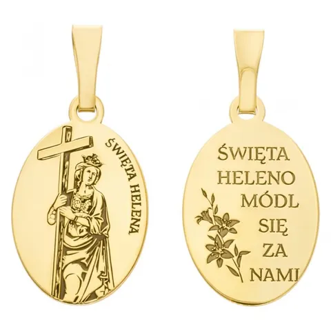 Medalik srebrny pozłacany Święta Helena