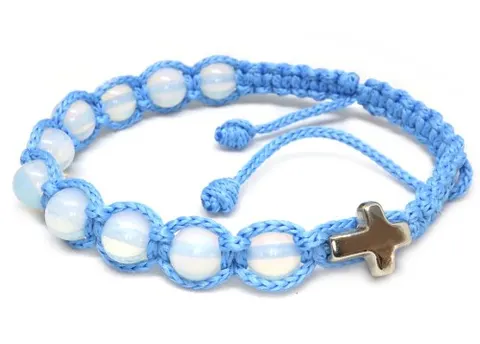 Różaniec bransoletka opal w błękicie