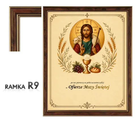 Obrazek Pamiątka Pierwszej Komunii Świętej w ramce - LK15