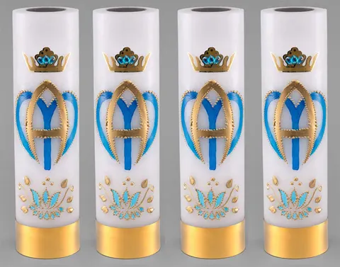 Zestaw świec ołtarzowych ze wzorem Maryjnym