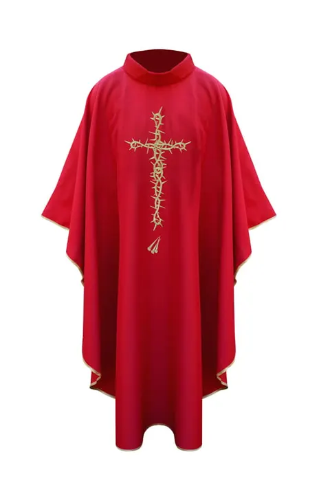Czerwony ornat liturgiczny z krzyżem cierniowym FP-20-C