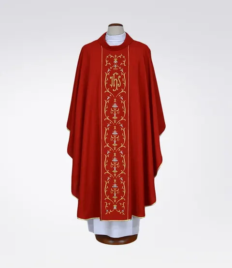 Ornat czerwony bogato zdobiony 1-359-22