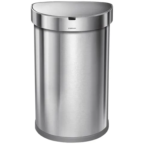 Simplehuman SEMI-ROUND 45L - silver - Bezdotykowy kosz