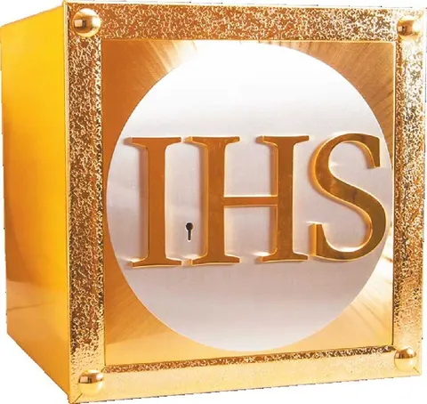 Tabernakulum mosiężne IHS TB026