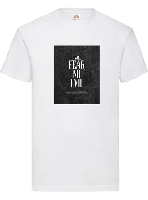 Koszulka biała "...FEAR NO EVIL..."